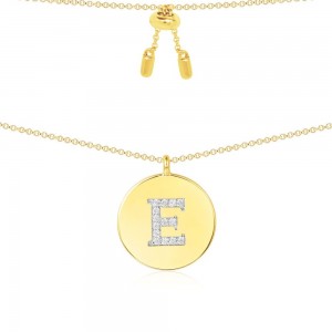 Yellow Silver Alphabet-e Necklace