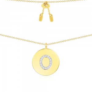 Yellow Silver Alphabet-o Necklace