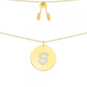 Yellow Silver Alphabet-s Necklace