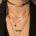 Silver Green Croco Necklace