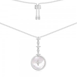 Silver Star Necklace With Mother Of Pearl