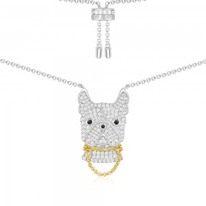Yellow Silver 'doggy' Necklace