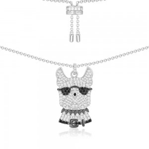 Black Silver 'doggy' Necklace