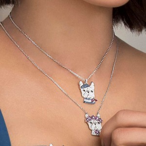 Pink Silver 'doggy' Necklace
