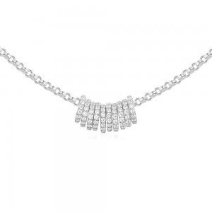 Silver Piercing Necklace With Mini Rings