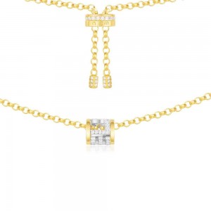 Yellow Silver 'love' Necklace