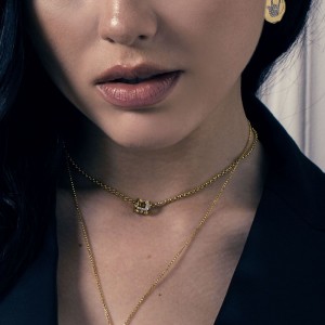 Yellow Silver 'love' Necklace