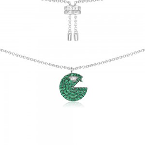 Green Silver 'pac' Necklace