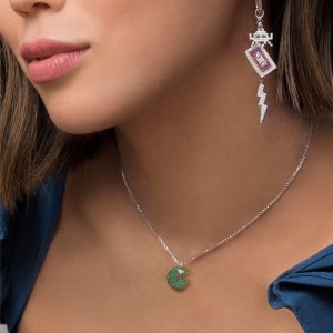 Green Silver 'pac' Necklace