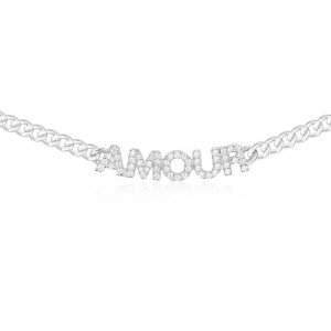 Silver 'amour' Chain Necklace