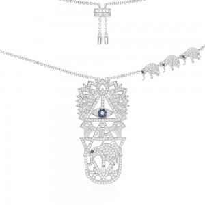 Silver Equilibre Elephant Long Necklace