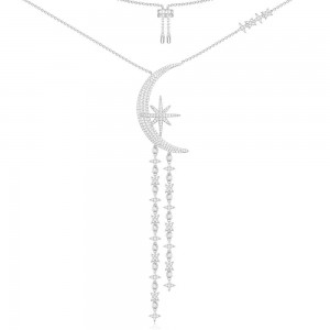 Silver MÉtÉorites De NoËl Long Necklace