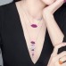 Silver Multicolor Lips Necklace