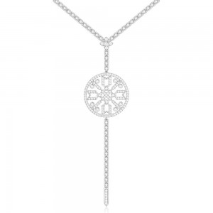 Silver Mandala Love Long Necklace