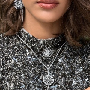 Silver Mandala Love Long Necklace