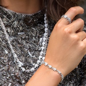Silver Equilibre Elephant  Necklace