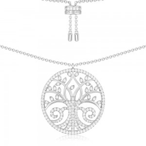 Silver Mandala Tree Of Life Necklace