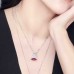 Silver Rabbit With Red Lip Necklace
