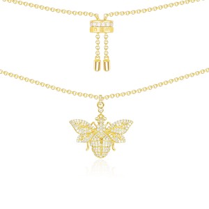 Yellow Silver Wasp Necklace