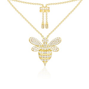 Yellow Silver Bumble Bee Necklace