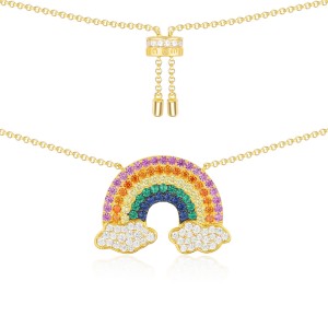 Yellow Silver Arc-en-ciel Necklace