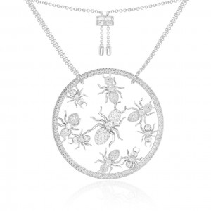 Silver 'ants' Statement Necklace