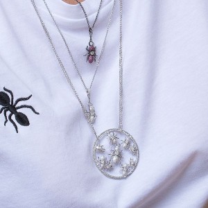 Silver 'ants' Statement Necklace