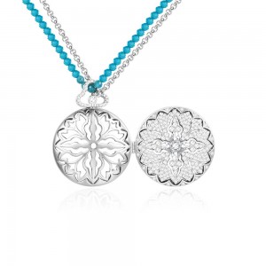 Silver KalÉidoscope Necklace With Floral Locket