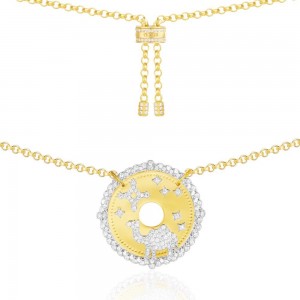 Yellow Silver Soleil Medallion Necklace