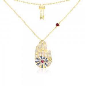 Yellow Silver La Belle Époque Lucky Hand Necklace