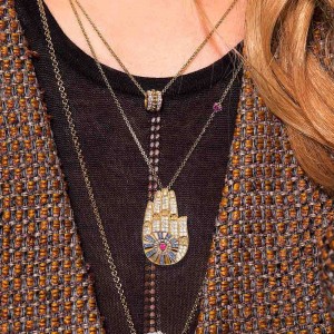 Yellow Silver La Belle Époque Lucky Hand Necklace