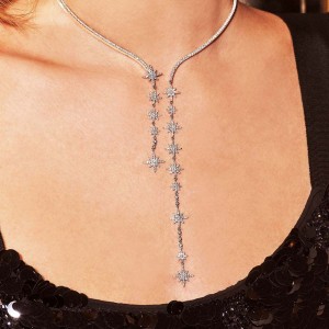 Silver Meteorites Statement Open Choker