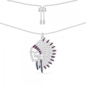 Silver Meteorites Feather Necklace
