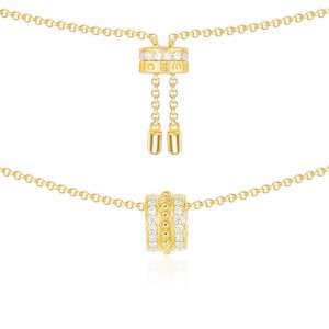 Yellow Silver La Belle Époque Necklace With Mini Hoop