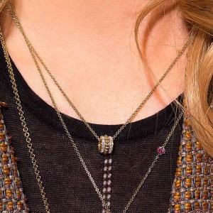 Yellow Silver La Belle Époque Necklace With Mini Hoop