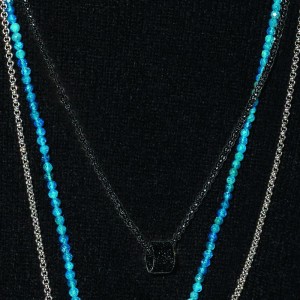 Black Silver KalÉidoscope Necklace With Loop Pendant
