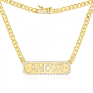 Yellow Silver Amour Chain  Necklace