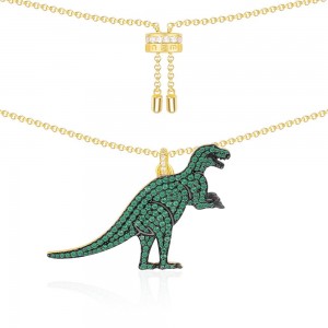 Yellow Silver Green Rexy Necklace