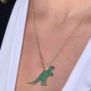 Yellow Silver Green Rexy Necklace