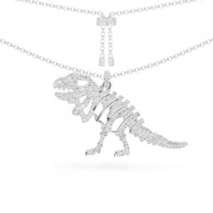 Dinosaur Necklace - silver