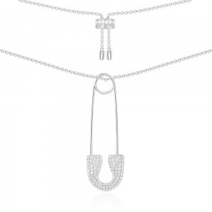 'Safety Pin' Necklace - silver