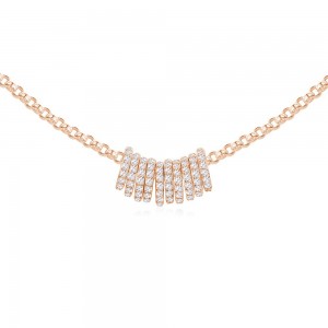 Pink Silver Piercing Necklace With Mini Rings