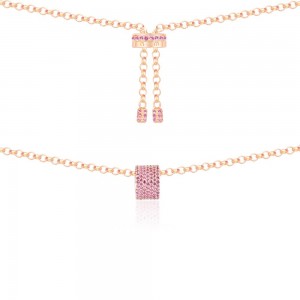 Pink Silver KalÉidoscope Necklace With Loop Pendant