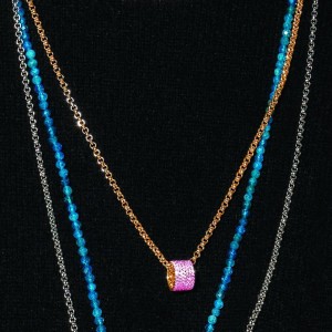 Pink Silver KalÉidoscope Necklace With Loop Pendant